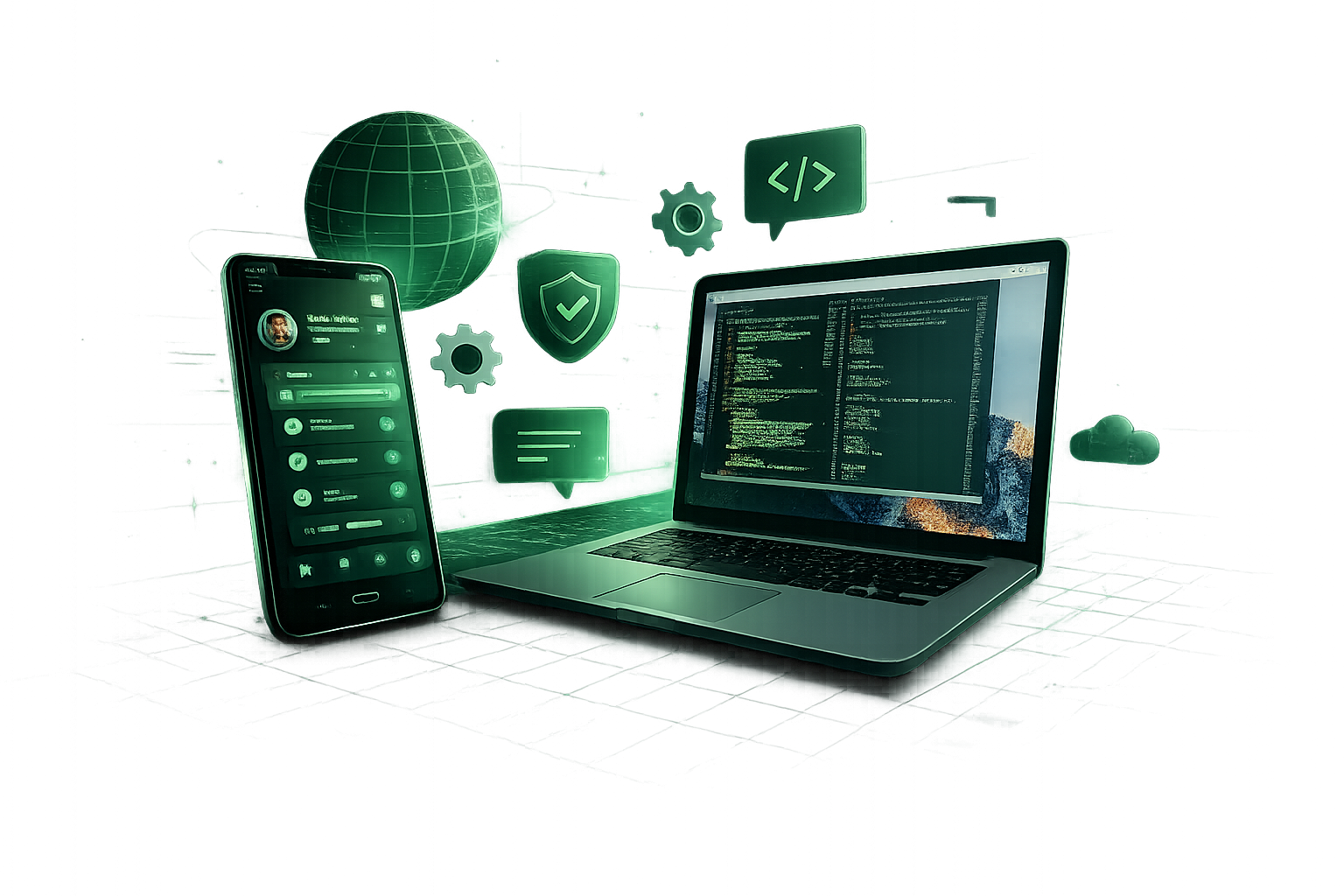 Code on screen